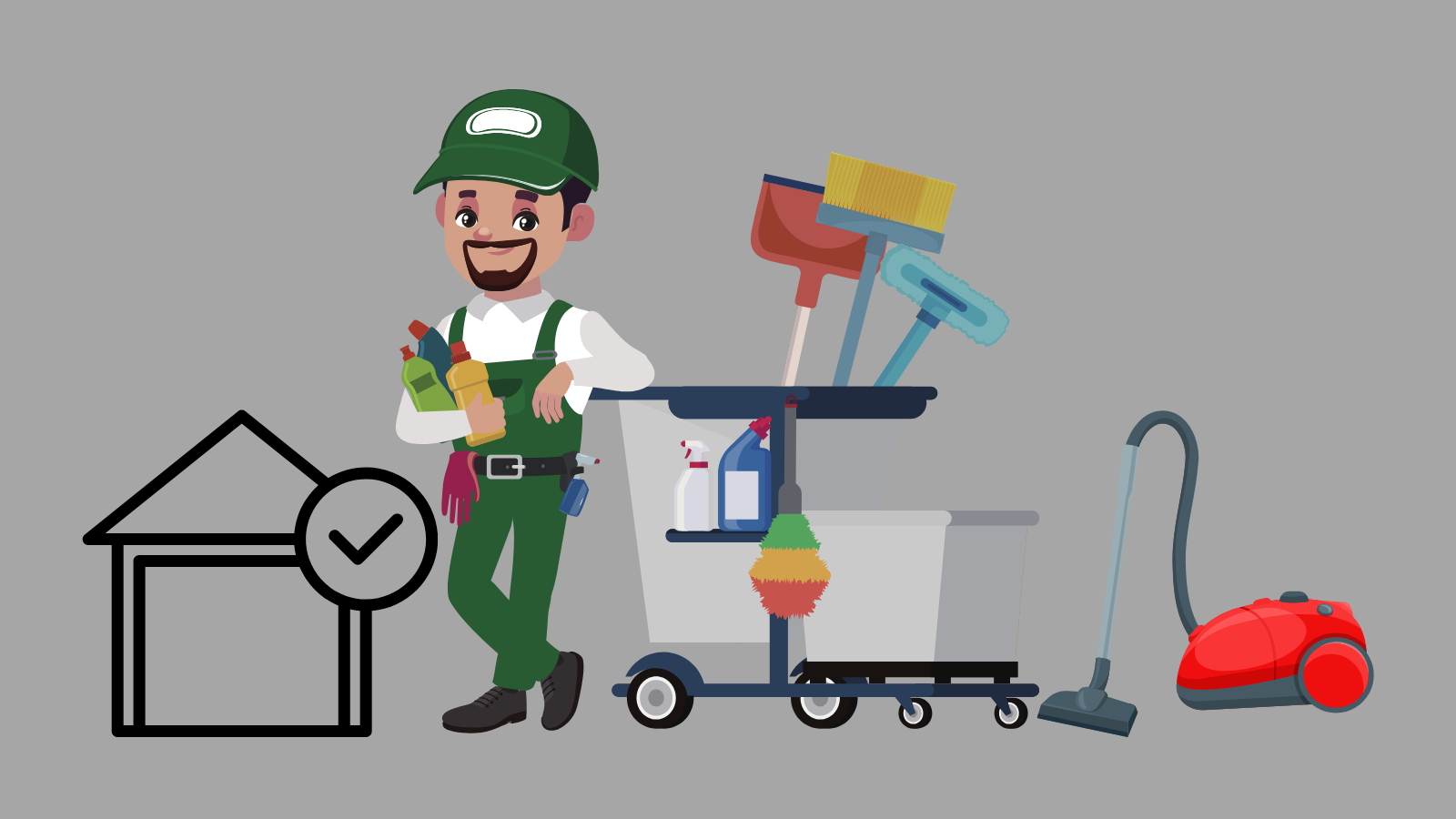 Warehouse cleaner sweeping the floor