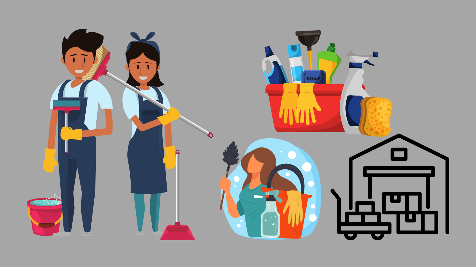 Warehouse cleaner using a floor scrubber machine