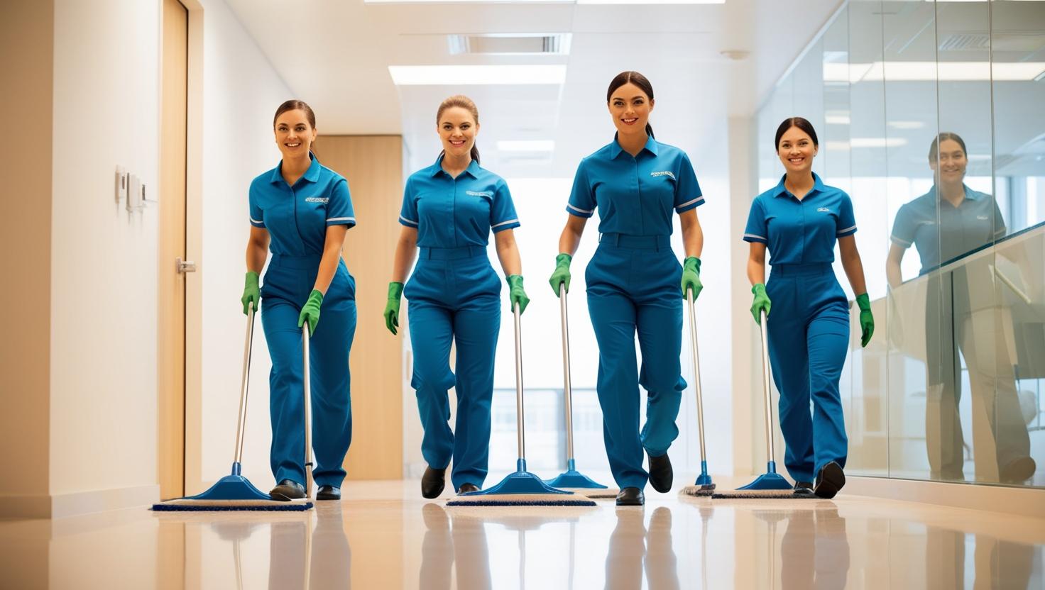Professional cleaning staff ready to serve your business