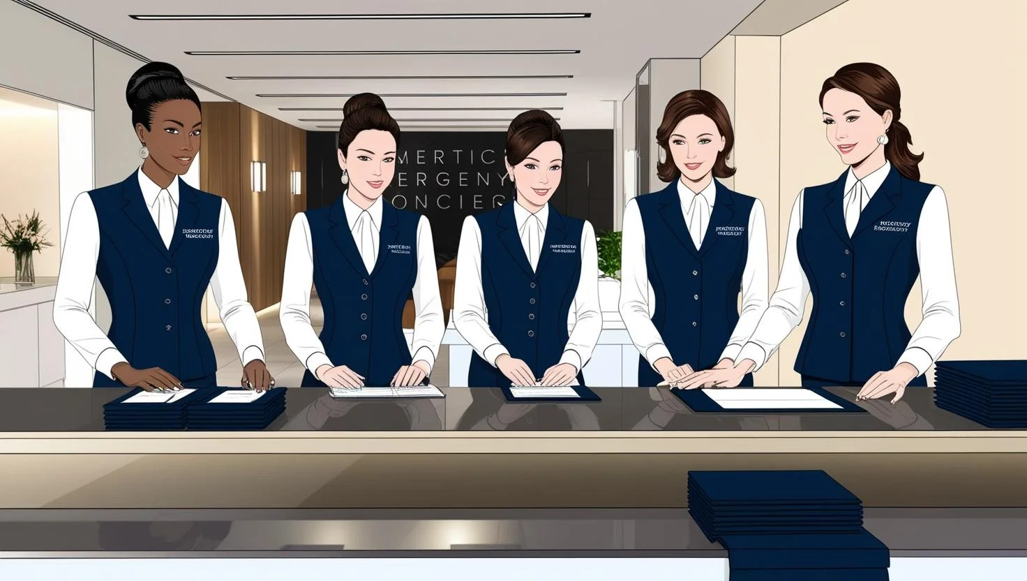 Professional concierge staff ready to assist customers