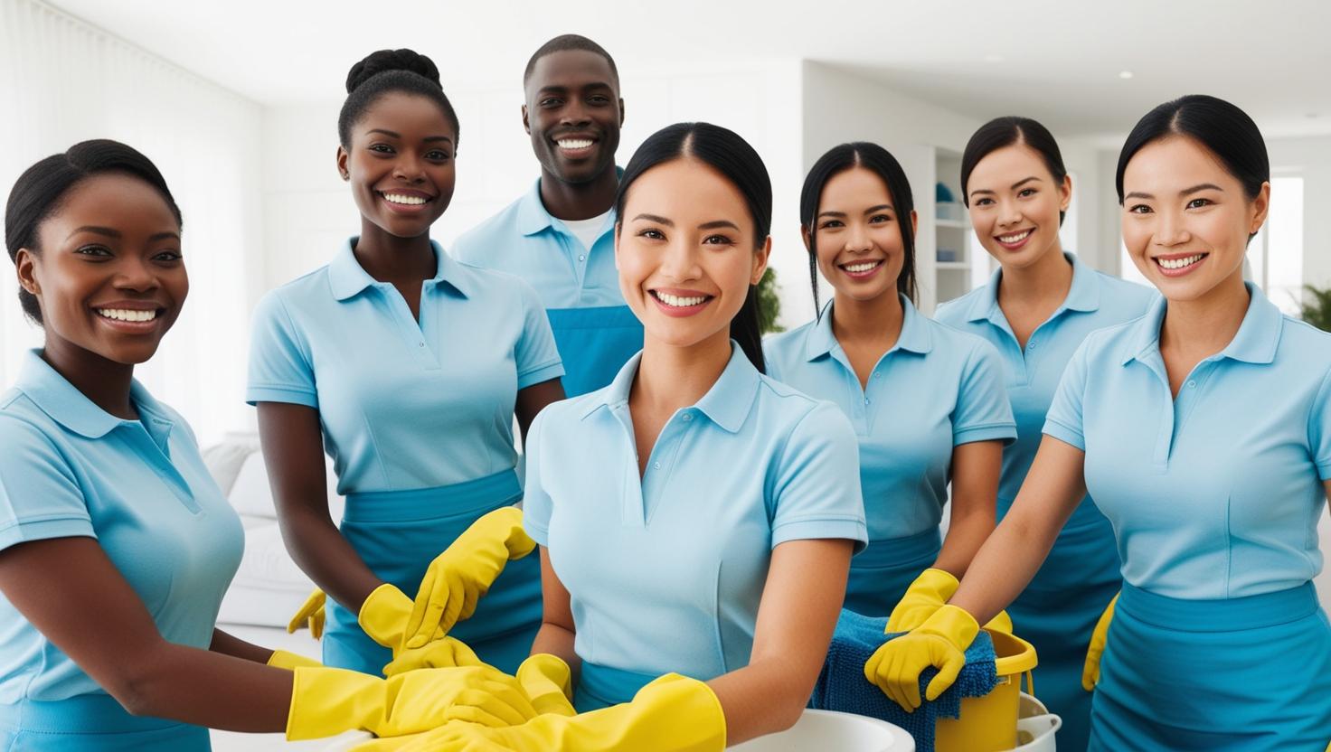 Housekeeper maintaining luxury hotel room