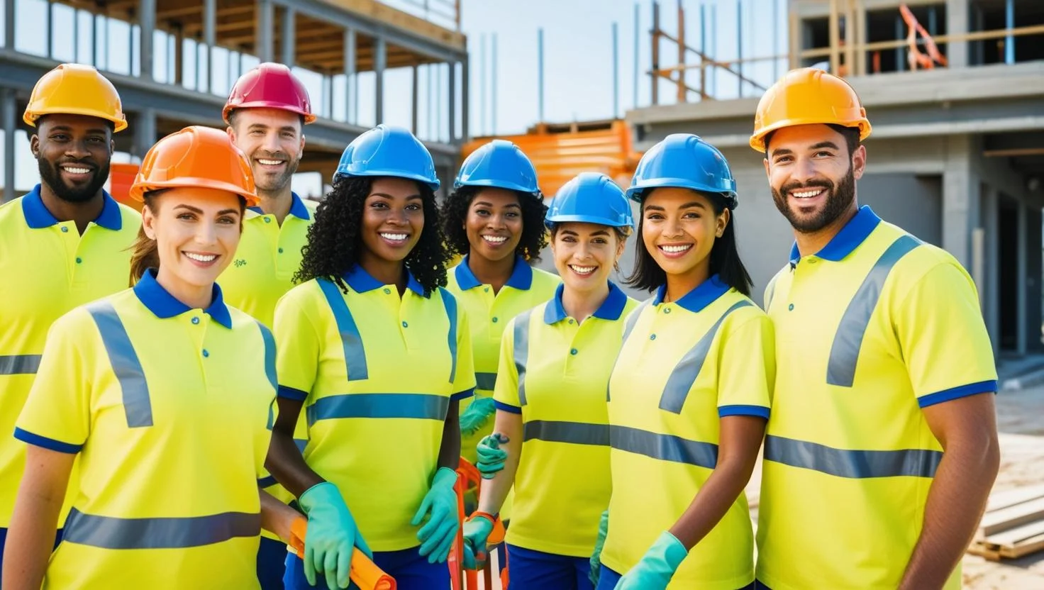 Site cleaners at construction site