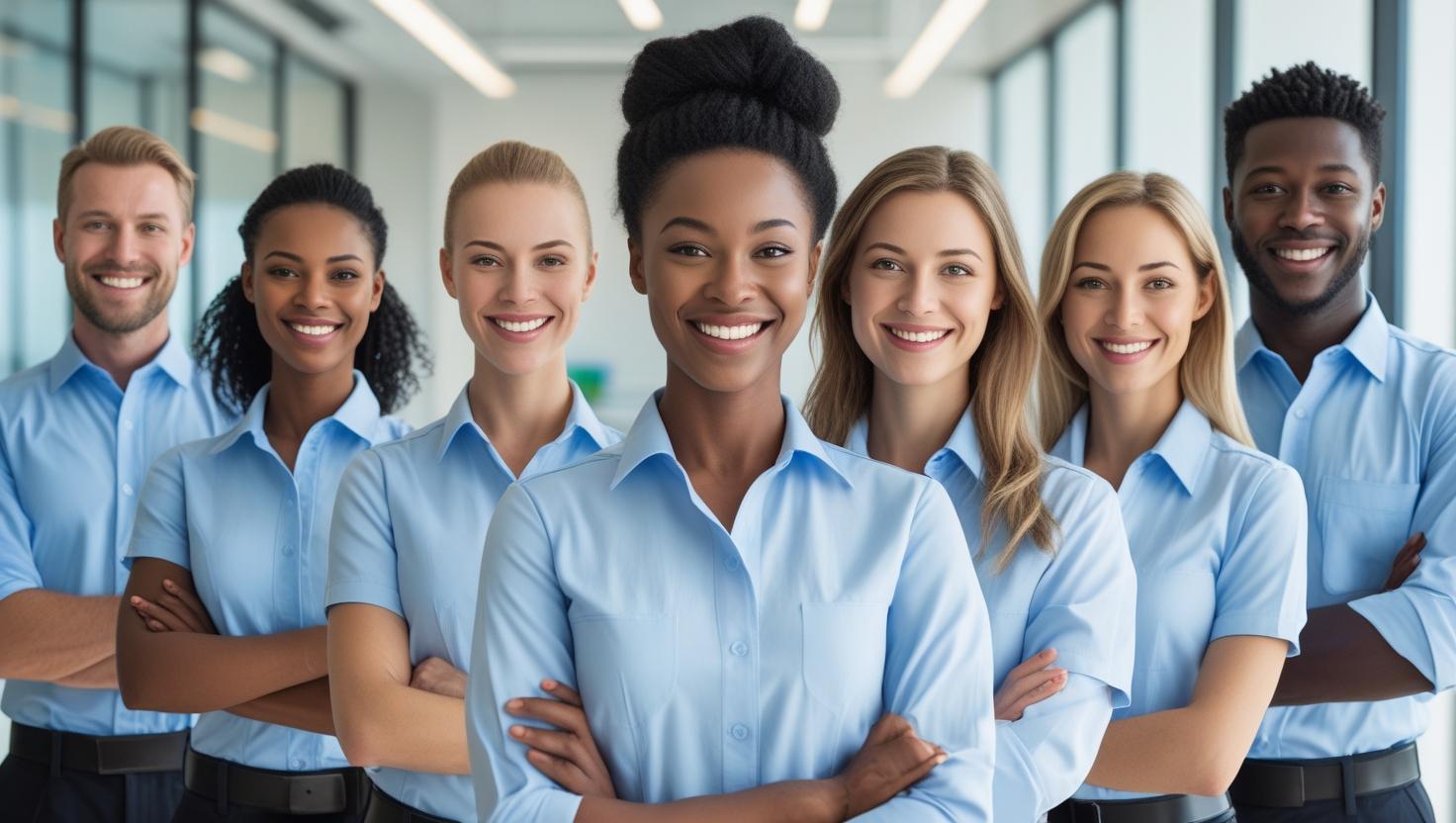 A professional cleaner in uniform, ready to work, emphasizing the quality and professionalism of Team RAL's recruited staff.