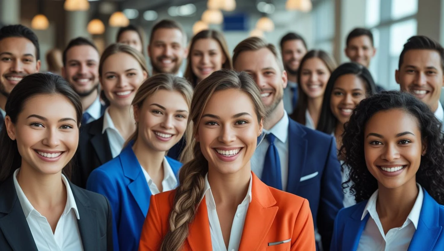 Diverse group of hospitality professionals in a training session, focusing on upskilling
