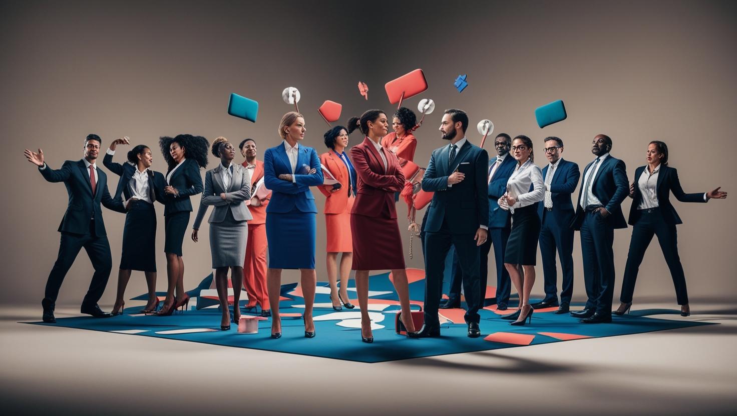 A group of diverse professionals collaborating around a desk, illustrating teamwork and successful project completion facilitated by efficient recruitment through Extra Personnel Recruitment Agency London and Team Recruitment Agency London.