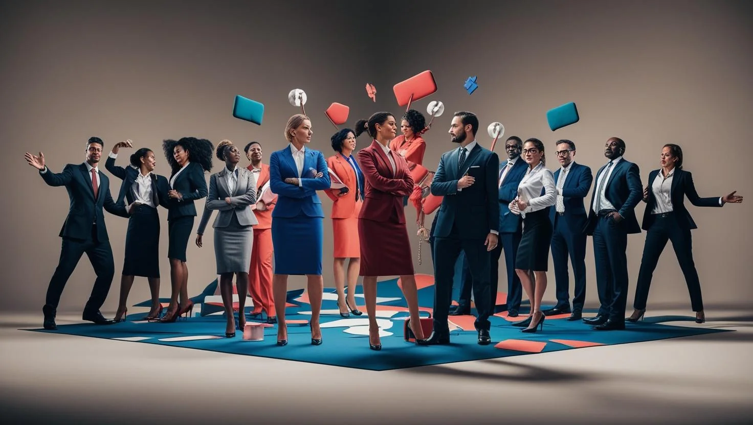 A group of diverse professionals collaborating around a desk, illustrating teamwork and successful project completion facilitated by efficient recruitment through Extra Personnel Recruitment Agency London and Team Recruitment Agency London.