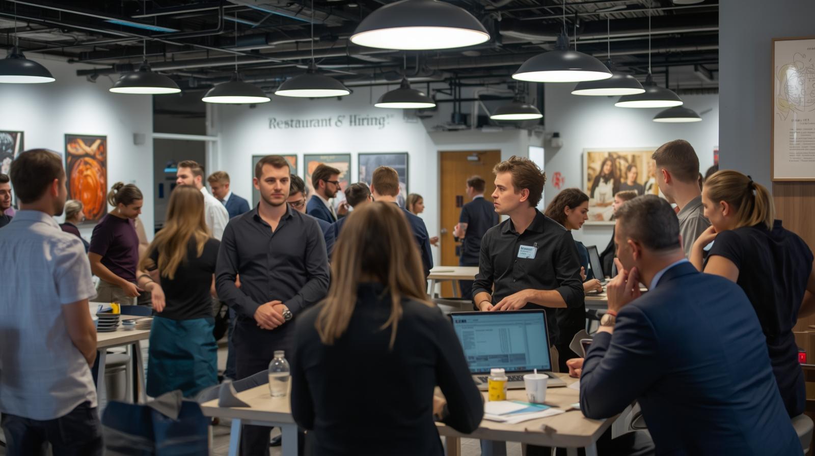 A diverse group of culinary professionals in chef jackets and uniforms, smiling and looking ready for work, representing a strong team.